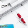 κόκκινο μεταλλικό στυλό διαρκείας DIY με μπρελόκ, φορητό δημιουργικό είδος γραφικής ύλης. - Μπορντό (στυλ μπρελόκ)