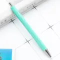 Mintgrüner Glitzer-Kugelschreiber mit metallischer Klickspitze für Büro und Schule. - Fluoreszierendes Grün (Silberne Teile)