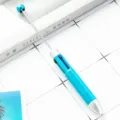Bolígrafo multicolores DIY para cuentas con purpurina azul y puntero retráctil elegante. - Azul cielo