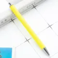 Gelber Glitzer-Kugelschreiber mit Metallspitze und Klickmechanismus für Büro und Schule. - Fluoreszierendes Gelb (Silberne Teile)