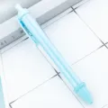 Clear barrel retractable ballpoint pen with light blue accents for custom DIY paper insert. - Candy Blue