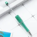 Στυλό Στρας Κρύσταλλο DIY Στυλό με Χάντρες Δημιουργική Γραφική Ύλη Χαρτικά - Μπλε παγωνιού με χρυσό γκλίτερ (στυλ ζάχαρης)