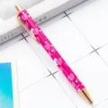 Stylo à bille en métal rose créatif avec clip or rose pour fournitures scolaires de bureau. - Modèle Saint-Valentin D-Rose Rouge