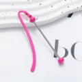 Pink metal bookmark with decorative bead accent cute book clip for reading lovers - Rose Red