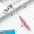 Δημιουργικό στυλό με χάντρες DIY με μπρελόκ, ροζ μεταλλικό μίνι στυλό γραφής προϊόν. - Ροζ χρυσό (στυλ μπρελόκ)
