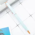 Light blue metal ballpoint pen with rose gold accents and crystal top for gift writing. - Candy Light Blue