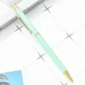 Mintgroene intrekbare balpen van metaal, stijlvol schrijfwarencadeau voor studenten en kantoor. - Lichtgroen