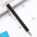 Matte Black and Rose Gold Ballpoint Pen Metal Push Click Stationery Gift Office Supply - Matte Black