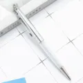 Silver metal crown ballpoint pen with sparkling crystals, elegant office and school stationery. - Electroplated Silver
