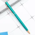 Metal ballpoint pen variant in turquoise with rose gold trim, perfect for business office use. - Teal