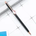 Black and rose gold metal ballpoint pen with large decorative diamond for office gift. - Black