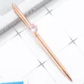 Rose gold metal ballpoint pen with large crystal diamond top, elegant office stationery gift. - Electroplated Rose Gold