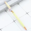 Creative metal ballpoint pen with diamond top, yellow body and rose gold trim for gifts. - Candy Yellow