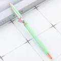Light green metal ballpoint pen with a large crystal diamond top, elegant gift pen. - Candy Green