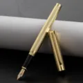 Gold fountain pen business office metal writing pen with cap and exquisite open nib. - 0.5mm / Gold