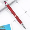 Roter Metall Kugelschreiber mit Eingabestift, 2-in-1 Büro Schreibstift als Geschenk. - Burgunderrot
