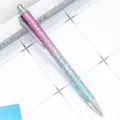 Glitter gradient metal ballpoint pen stylish office school press type smooth writing tool - Purple-Green Gradient