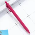 Retractable ballpoint pen in a vibrant pink rubberized finish, smooth writing stationery item. - Burgundy
