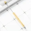 Golden metal eternal pencil DIY beadable pen sketch writing tool with clear cap and tip. - Electroplated Gold