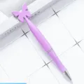 Cute purple glitter butterfly ballpoint pen, stylish plastic student gift stationery item. - Bright Pink Purple
