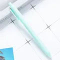 Light green press ballpoint pen, cute candy color plastic stationery for students and office use. - Light Blue