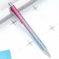 Retractable metal ballpoint pen with stunning glitter gradient finish for office and school. - Rose Blue Gradient