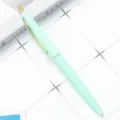 Mintgroene druk plastic balpen, eenvoudige stijl studenten kantoorartikelen geschenkpen. - Lichtgroen