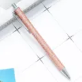 Sparkle gradient retractable ballpoint pen with glitter design for office and school stationery. - Rose Gold (Silver Components)