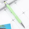 Hellgrüner Metall-Kugelschreiber mit Eingabestift-Spitze, elegantes Design für flüssiges Schreiben. - Hellgrün