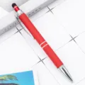 Roter Metall-Stift mit Touchscreen-Funktion, 2-in-1 Kugelschreiber für präzises Schreiben ideal. - Rot