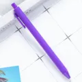 Purple retractable ballpoint pen, smooth writing plastic stationery for office use. - Deep purple