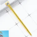 Gold metallic crystal ballpoint pen cute student stationery gift stylish design writing pen - Electroplated Gold