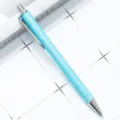 Blue glitter ballpoint pen retractable office stationery sparkle writing pen aesthetic supply - Light Blue (Silver Hardware)