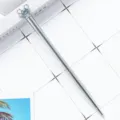 Cute crystal metal pen with Mickey style rhinestone head, sleek silver stationery gift for students. - Electroplated Silver