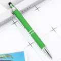 Grüner Metall Multifunktions Stift Kugelschreiber mit Touchscreenspitze und Griff. - Grün