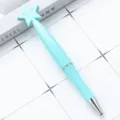 Light blue star top twist ballpoint pen, creative plastic rotating pen for school office. - Bullet Point 1.0mm / Candy Blue
