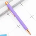 Stylo à bille rétractable violet avec clip et pointe en métal or rose pour bureau. - Violet Bonbon