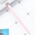 Cute pink metal ballpoint pen with crystal and mouse ear design for school and office. - Candy Pink