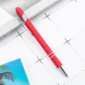 Roter Metallkugelschreiber kapazitiver Eingabestift mit Silberclip für Büroarbeit. - Kugelspitze 1.0 / Rot