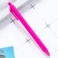 Bright pink retractable ballpoint pen candy color cute student office stationery plastic pen. - Rose Red
