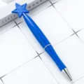 Blue star top ballpoint pen twist mechanism plastic novelty office school writing supply pen - Bullet Point 1.0mm / Dark Blue