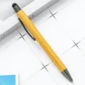Bamboo stylus ballpoint pen with touch screen tip, eco-friendly office school supply. - Bullet Tip 1.0 / As Shown