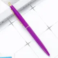Paarse intrekbare balpen met gouden clip, minimalistische schrijfpen voor studenten. - Paars