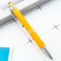 Metall Kugelschreiber Stift Touchscreen gelber Korpus silberner Clip Büro Schule Geschenk - Gelb