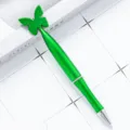 Green butterfly ballpoint pen, cute plastic writing pen for students, creative stationery gift. - Green