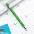 Grüner Metall-Kugelschreiber mit Eingabestift, eleganter Aluminiumschaft für glattes Schreiben. - Kugelspitze 1.0 / Grün