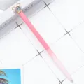 Cute pink glitter metal pen with crystal mouse ear top, stylish student stationery gift. - Pink Gradient