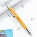 Eco-friendly natural bamboo ballpoint pen with metal clip for business gift and office supply. - 1.0mm Bullet Tip / As Shown