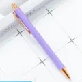 Paarse glinsterende balpen met roségouden afwerking, elegant push-ontwerp voor kantoor en cadeau. - Gelakt Paars