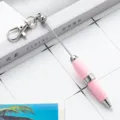 Ροζ μεταλλικό στιλό DIY με μπρελόκ, καραμελόχρωμο περιστρεφόμενο στιλό για χειροτεχνίες. - Ροζ καραμελέ (στυλ μπρελόκ)